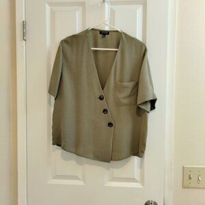 Soft green blouse from Nordstrom Rack - Size 10 - Diagonal Buttons